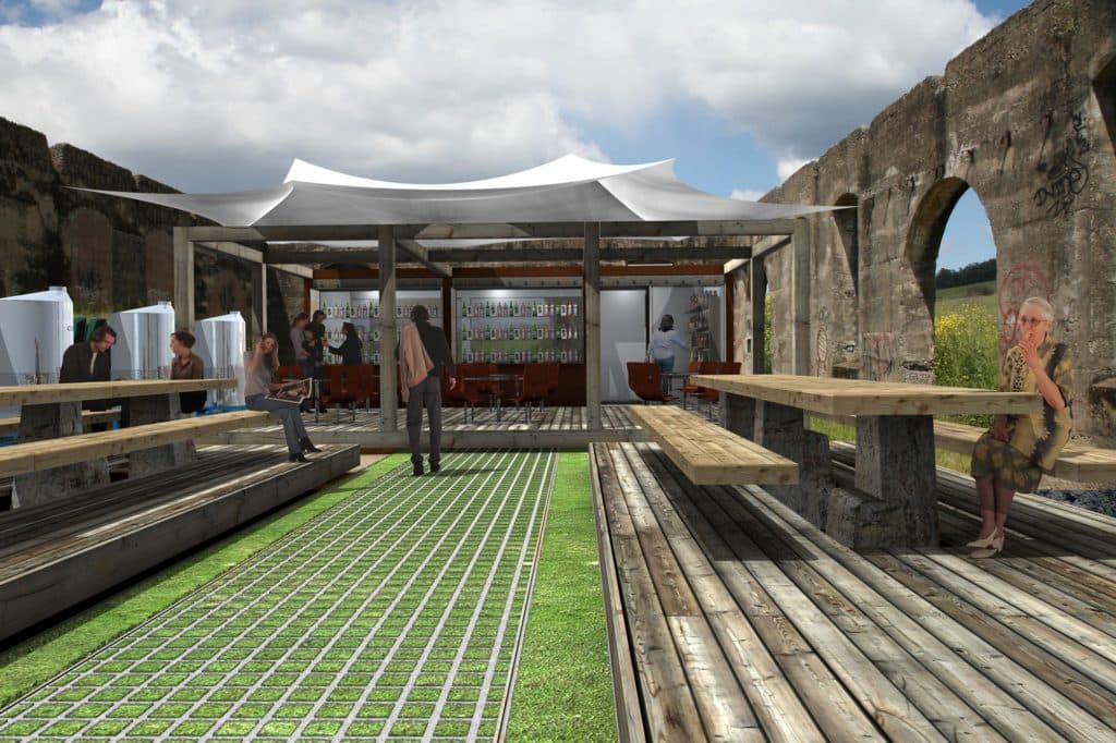 Rendering of the brewery and distillery building